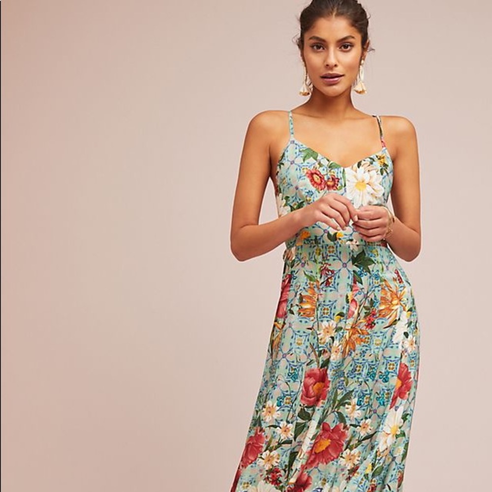NWT Anthropologie Farm Rio Hibiscus Maxi Dress